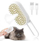 Escova a Vapor 3 em 1 para Pets – Massageia, Desembaraça e Remove Pelos Soltos de Cães e Gatos