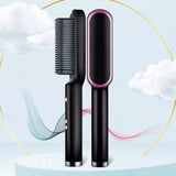 Escova Alisadora Elétrica 3 em 1 Bivolt 120/220V com Pente de Aquecimento