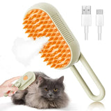 Escova a Vapor 3 em 1 para Pets – Massageia, Desembaraça e Remove Pelos Soltos de Cães e Gatos